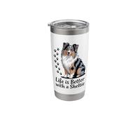 Life is Better with A Sheltie, Blue Merle Shetland Sheepdog Stainless Steel Insulated Tumbler