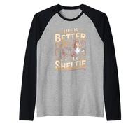 Life is Better with A Sheltie Shetland Sheepdog Raglan Baseball Tee