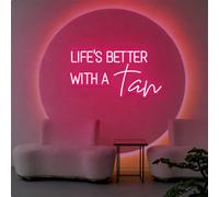 Life Is Better With A Tan Led Dimmable Neon Sign for Home Bathroom Spa Beauty Cosmetic Salon Wall Decor,Spa Day Gifts for Women,Spa Products Aesthetic Center Salon Door Decorative