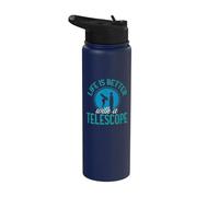 Life is Better with A Telescope Astronomy Kosmos Telescope Stainless Steel Insulated Water Bottle