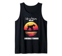 Life Is Better With An Airedale Terrier Sunset Vibe Tank Top