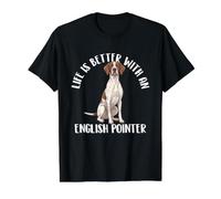 Life is Better with an English Pointer - Dog Dad Hunting Dog Value Graphic T-Shirt, Men, Black, L