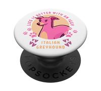 Life Is Better With An Iggy Retro Italian Greyhound PopSockets Adhesive PopGrip