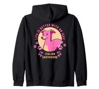 Life Is Better With An Iggy Retro Italian Greyhound Zip Hoodie
