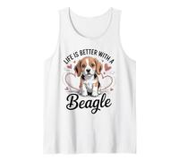 Life is Better with Beagle Dog Lover Design Funny Tank Top