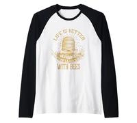 Life is Better with Bees - Bee Hive, Earth Day, Environment Raglan Baseball Tee