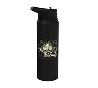 Life is Better with Biscuits Home Baked Goodness Warm Cozy Stainless Steel Insulated Water Bottle