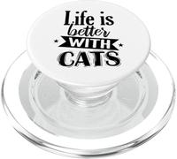 Life is Better with Cats PopSockets PopGrip for MagSafe