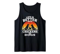 Life is Better with Chickens & Dogs Farm Animal Pet Lover Tank Top