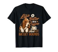 Life is Better with Coffee and Basset Hounds - Basset Hound T-Shirt