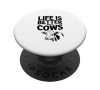 Life Is Better With Cows Funny Farm Animal Lover PopSockets Adhesive PopGrip