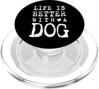 Life is better with dog furry friends design PopSockets PopGrip for MagSafe