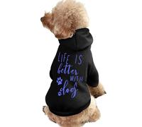 Life is Better with Dog Warm Dog Hoodie Cute Dog Costume Sweatshirt Cozy Pet Clothes M
