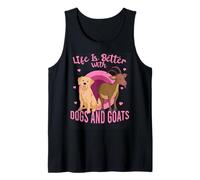 Life is Better with Dogs and Goats Farmer Farming Dog Goat Tank Top