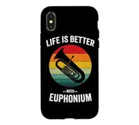 Life is Better with Euphonium Vintage Horn Instrument Case for iPhone X/XS