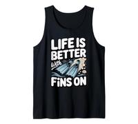Life is Better with Fins On Scuba Diving Diver Tank Top