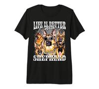 Life is Better with German Shepherd 90s Style Dog Owner Premium T-Shirt