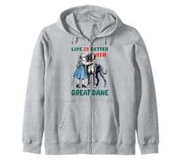 Life Is Better With Great Dane Dog Lover Zip Hoodie