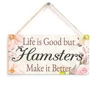 Life Is Better With Hamsters Sign, Floral Pet Decor