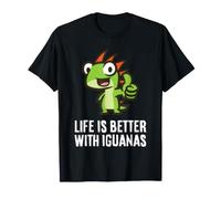 Life is Better with Iguanas Reptile Green Iguana Lizard T-Shirt