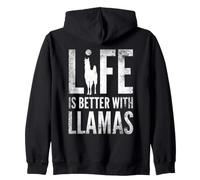 Life Is Better With Llama Costume Lover Funny Llama Zip Hoodie