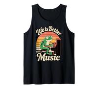 Life is Better with Music, Fun Cute Frog Playing Piano Tank Top