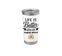 Life is Better with My Afghan Hound Afghan Hound Dog Stainless Steel Insulated Tumbler