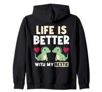 Life Is Better With My Bestie Best Friend Cute Besties Zip Hoodie