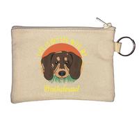 Life is Better with My Dachshund Dog Key Chain Coin Purse Beige