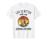 Life is Better with My German Shepherd Dad Value Graphic T-Shirt, Men, White, L