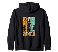 Life Is Better With My Girls Father Father's Day Dad Daddy Zip Hoodie