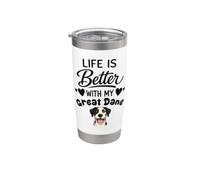 Life is Better with My Great Dane Great Dane Dog Stainless Steel Insulated Tumbler
