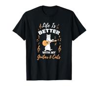 Life is Better with My Guitar and Cats T-Shirt