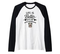 Life is Better with My Irish Wolfhound Dog Raglan Baseball Tee