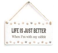 Life Is Better With My Rabbit Hanging Sign