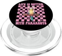 Life Is Better With Parakeets Budgie Parrot Girl Coquette PopSockets PopGrip for MagSafe