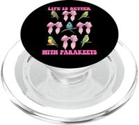 Life Is Better With Parakeets Budgie Parrot Girl Coquette PopSockets PopGrip for MagSafe