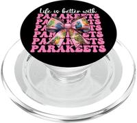 Life Is Better With Parakeets Budgie Parrot Girl Coquette PopSockets PopGrip for MagSafe