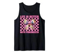 Life is Better with Parakeets Budgie Parrot Girl Coquette Tank Top