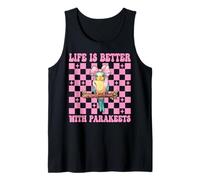 Life is Better with Parakeets Budgie Parrot Girl Coquette Tank Top