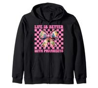 Life Is Better With Parakeets Budgie Parrot Girl Coquette Zip Hoodie