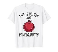 Life is Better with Pomegranates Value Graphic T-Shirt, Men, White, L