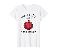 Life is Better with Pomegranates Value Graphic T-Shirt, Women, White, XL