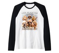 Life is Better with Poodle 90s Style Dog Owner Raglan Baseball Tee