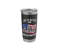 Life is Better with Roller Coasters Stainless Steel Insulated Tumbler