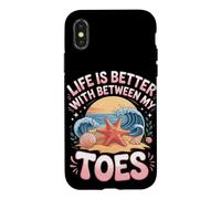 Life Is Better With Sand Between My Toes Starfish Beach Case for iPhone X/XS