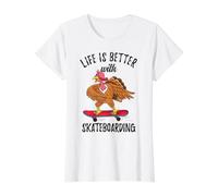 Life is Better with Skateboarding Value Graphic T-Shirt, Women, White, S