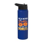 Life is Better with Sprinkles and Donuts - Donuts Stainless Steel Insulated Water Bottle