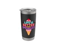 Life is Better with Sprinkles Cute Ice Creams Lover Stainless Steel Insulated Tumbler