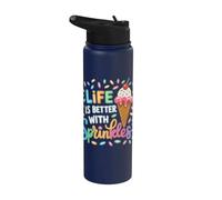 Life is Better with Sprinkles Ice Cream Lovers Summer Stainless Steel Insulated Water Bottle